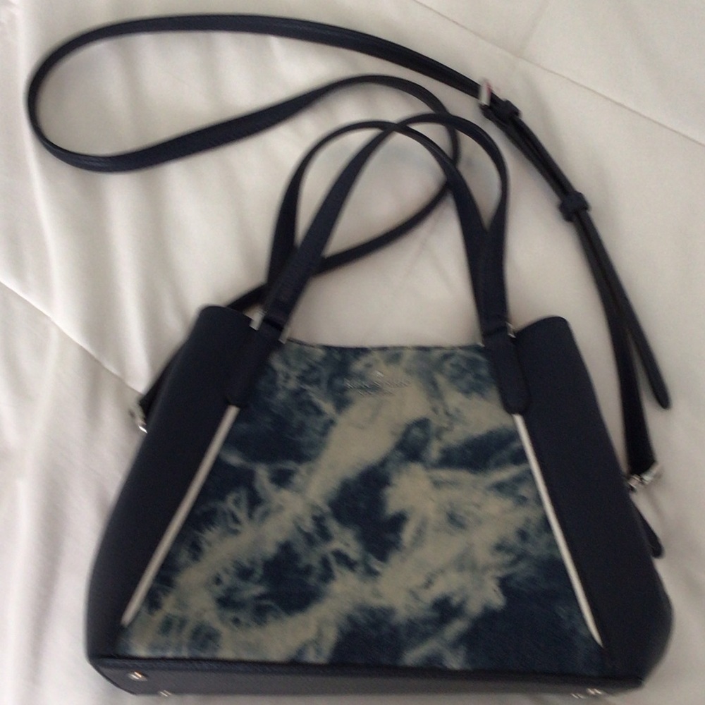 Kate Spade - Jackson Tye-Dye Denim Navy and Cream Women's Crossbody/Satchel